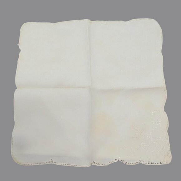 Vintage Napkins Linen Embroidered Crochet Cream 2 Sets - Picture 4 of 8